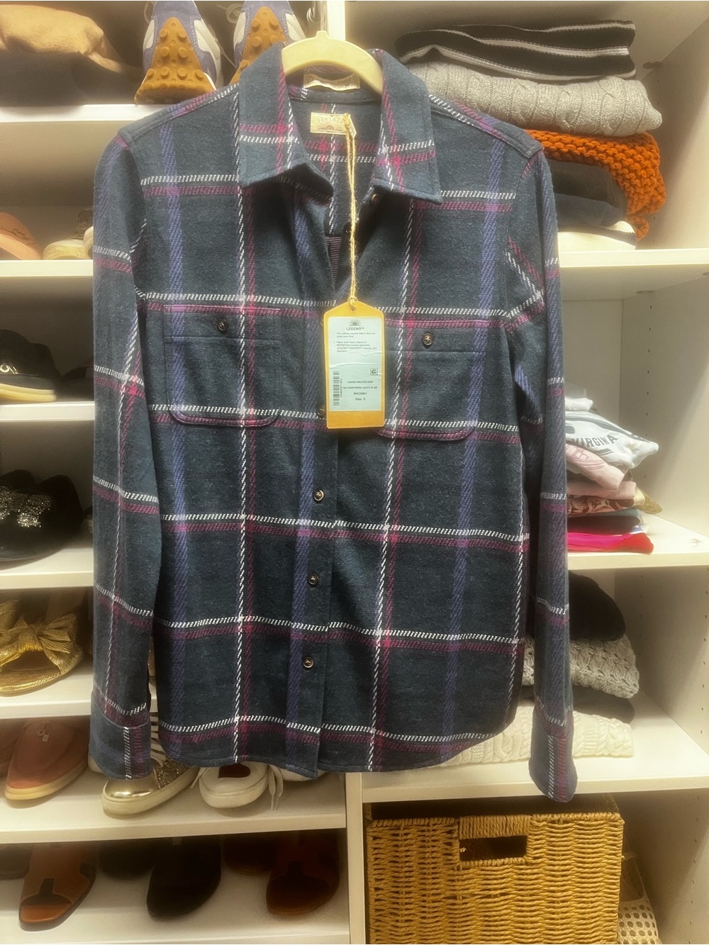 Faherty Legends Sweater Shirt in Northern Lights Plaid